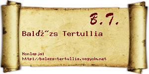 Balázs Tertullia névjegykártya